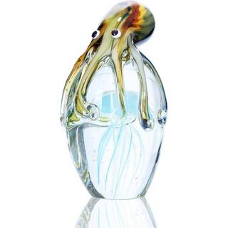 Qfkris qf håndlavet blæst glas octupus og vandmænd Christamas gave hjemindretning