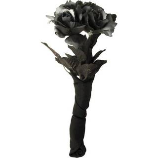 Schwarzer Brautstrauß mit Rosen