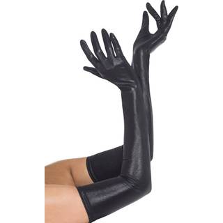 Handschuhe schwarz Wet Look