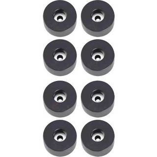 Gummifødder 38 x 20 mm. Sort. 8 Stk.