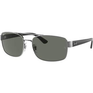Ray - Ban Mand RB3687 004/58 Solbriller Metal Grå Grøn Pillow Polariseret
