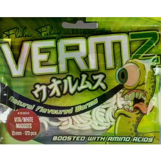 Ormimitation Vermz Maggots, 1.5 cm, 120-pak, Natural White