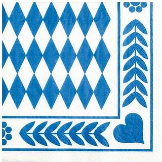 20 stk. Oktoberfest 3 lags frokostservietter - Bavarian blue 33x33cm
