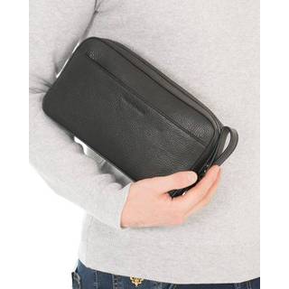 Tiger of Sweden Wes Grained Leather Toilet Bag Black