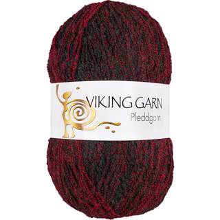Viking Pleddgarn 750 Rød/sort Indhold: 88% Akryl, 12% polyester Vægt/længde: 350 g = ca. 875 m Anbefalede pinde: 6 mm Strikkefasthed: 10 cm = 14 m Vask: Kan vaskes på maskine / Finvask 40ºC / Tørres fladt.