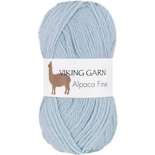 Viking Alpaca Fine 624 Lys blå Indhold: 85% alpaca, 15% højlandsuld Vægt/længde: 50 g. = ca. 166 meter Anbefalede pinde: 3 mm Strikkefasthed: 10 x 10 cm = 28 m Vask: Uldvask ved 30 ℃.