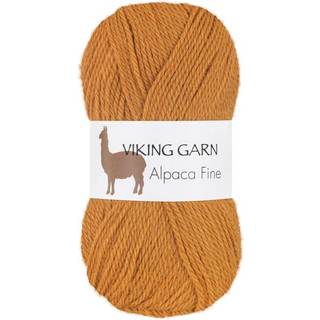 Viking Alpaca Fine 618 Okkergul Indhold: 85% alpaca, 15% højlandsuld Vægt/længde: 50 g. = ca. 166 meter Anbefalede pinde: 3 mm Strikkefasthed: 10 x 10 cm = 28 m Vask: Uldvask ved 30 ℃.