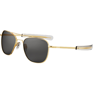 Randolph Engineering Unisex AF055 Gold 23k Outlet solbriller Metal Guld Grå Firkantet Normal