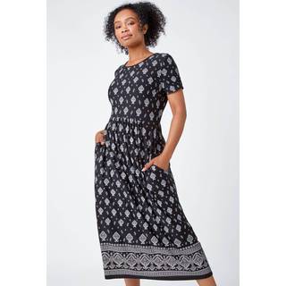 Roman Petite Border Print Stretch Midi Dress42