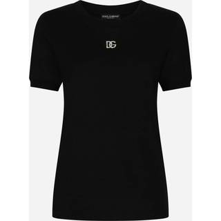 Dolce&Gabbana Embellished cotton jersey T-shirt - white - XXS