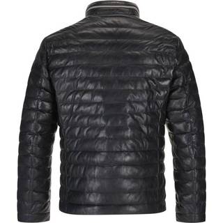 MILESTONE Herren Lederjacke blau unifarben