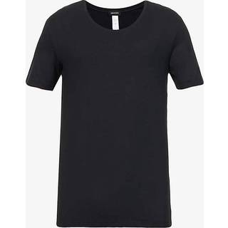 HANRO Herren T-Shirt schwarz Baumwolle & Mix unifarben