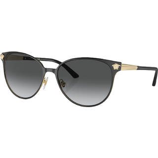 Versace Kvinde VE2168 1377T3 Solbriller Metal Sort Grå Pantos Polariseret Skygge