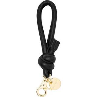 Nøglering i blød skind og metal / 14868 - Black (Nero) - Onesize