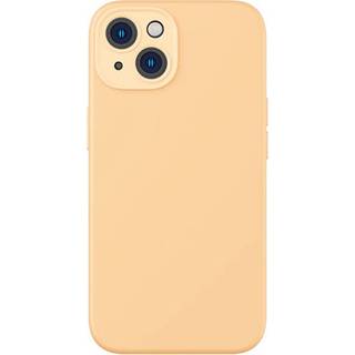 Baseus - Flydende Silikone Etui til iPhone 14 Plus (Sunglow) + Hærdet Glas + Rengøringssæt