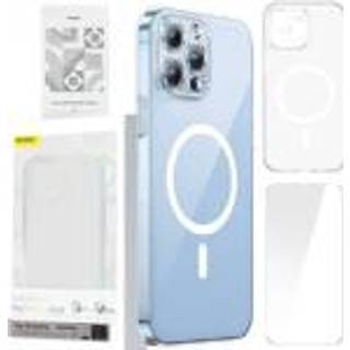 Baseus - Phone case Magnetic Crystal Clear for iPhone 13 Pro transparent with all tempered glass screen protector and cleaning kit