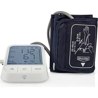 NEDIS SmartLife Blodtryksmåler | Arm | Bluetooth | LCD Display | 22 - 42 cm | Angivelse af stilstand / Detektion af uregelmæssig hjerterytme / Detektion af, om der er en manchet på | Hvid