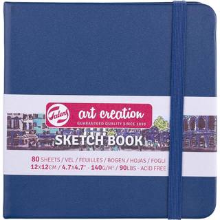 Royal Talens Art Creation Sketch skitsebog 12×12 cm, blåt omslag – 140 g/m², 80 ark