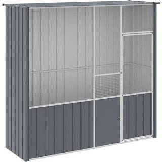 fuglebur 215x78x200 cm galvaniseret stål antracitgrå