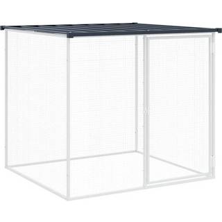 hønsehus med tag 103x98x90 cm galvaniseret stål antracitgrå