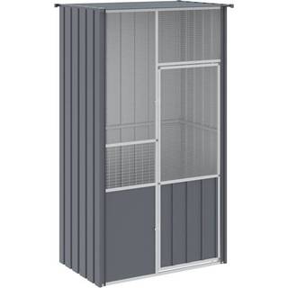 fuglebur 115x78x200 cm galvaniseret stål antracitgrå
