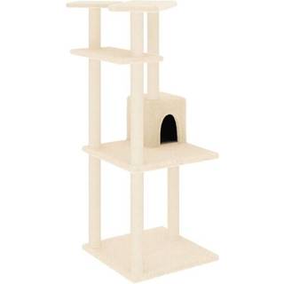 kradsetræ med sisalstolper 123 cm cremefarvet