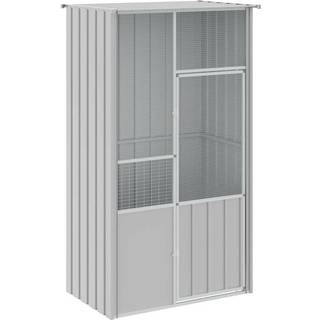 fuglebur 115x78x200 cm galvaniseret stål grå