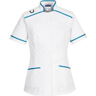 Medicinsk tunika - Hvid/Agua (Størrelse: XL)