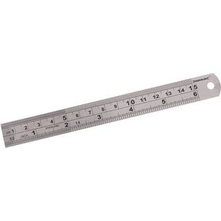 150 mm rustfrit stål lineal - Silverline MT65 Imperial - stållineal 150 mm Silverline MT65 Imperial