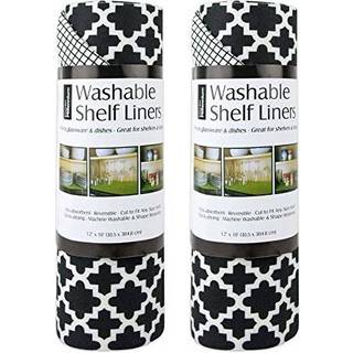 DII Black Lattice Shelf Liner (Sæt på 2)