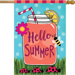 Velkommen Summer Lemonade House Flag Mason Jar Ladybugs 28 """" X 40 """" Briarwood Lane
