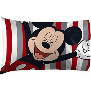 Jay Franco Disney Mickey Mouse Stripes 1 Pack Pillowcase - Dobbelt -sidet b?rn Super Soft Snedding