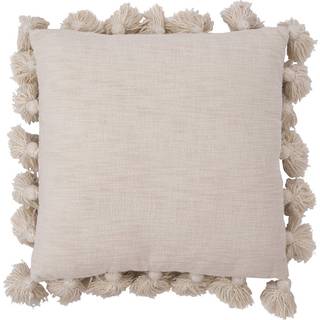 Creative Co-op Cream Woven Cotton Slub Pillow with Tassels 1 Count (Pack of 1)