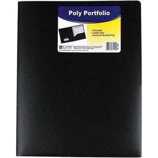 C-line poly portef?ljemapper brev 2-lommer sort pakke med 25