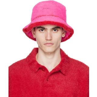 Jacquemus Le Bob Neve faux fur bucket hat - pink - XL