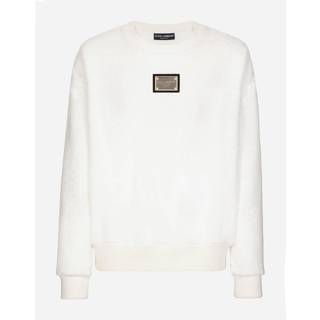 Dolce&Gabbana Embellished cotton terry sweatshirt - white - EU 46