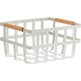 Opbevaringskurv i metal - Hvid - 25cm x 31,5cm x 17cm - Yvette