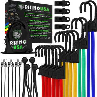 Rhino usa bungee ledninger med kroge - tunge udend?rs 28 pc -sortiment med 4 gratis tarp -klip Drawstring arrang?rpose baldakinb?nd & bold bungee