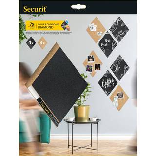 Securit Diamant Kridt- og korktavle, 7 stk.