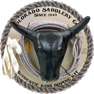 Colorado Saddlery The Junior Roping Kit Komplet b?rn Rodeo Set Practice Dummy Steer Head Rope Gloves Stakes Durable Training Rope Beyond Toys