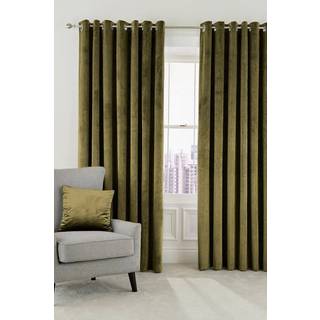 Helena Springfield Helena Springfield Olive Green Velvet Escala Curtains