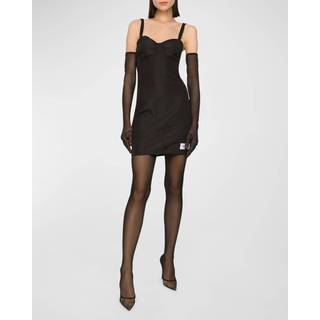 Dolce&Gabbana x Kim moirÃ© minidress - black - XXXS