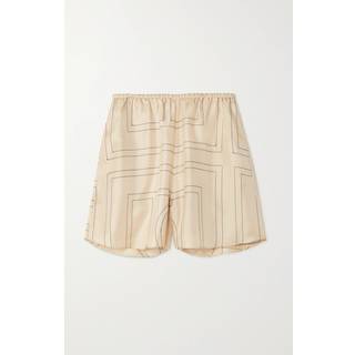 Toteme Logo silk shorts - white - M