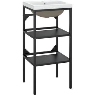 indbygget håndvask på stel jern sort