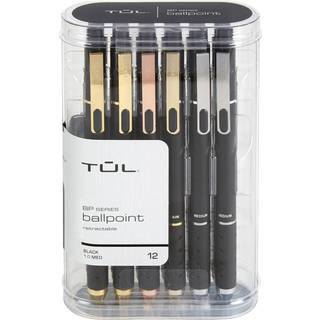 TUL BP Series udtr?kkelige kuglepenne Pens Medium Point 1,0 mm sort t?nde sort bl?kpakke med 12 kuglepenne