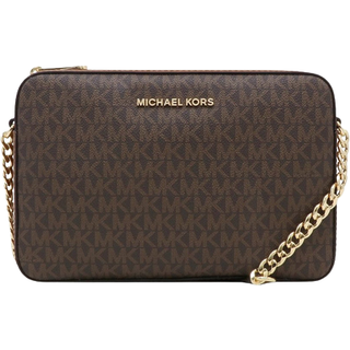 MK Jet Set Large Printed Logo Crossbody Bag - Brown - Michael Kors - ONE SIZE