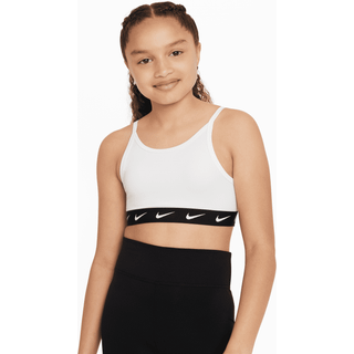 Nike Dri-Fit Big Kids Sports Bras Girls - White, Black, Size XS - white