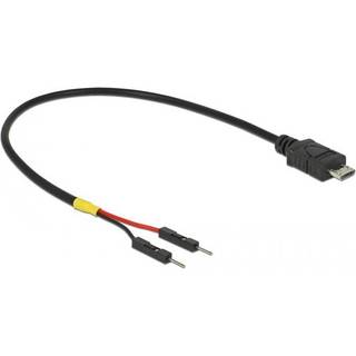 Micro-B han til 2 x Pin han strømkabel - 20 cm