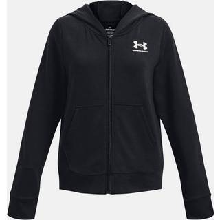 Sweatshirt med hætte Under Armour UA Rival Terry FZ Hoodie-BLK 1377242-001 Størrelse YLG