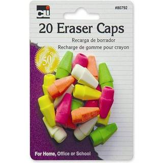 Charles Leonard Pencil Eraser Caps Neon Assortered 20-Pack (80792)